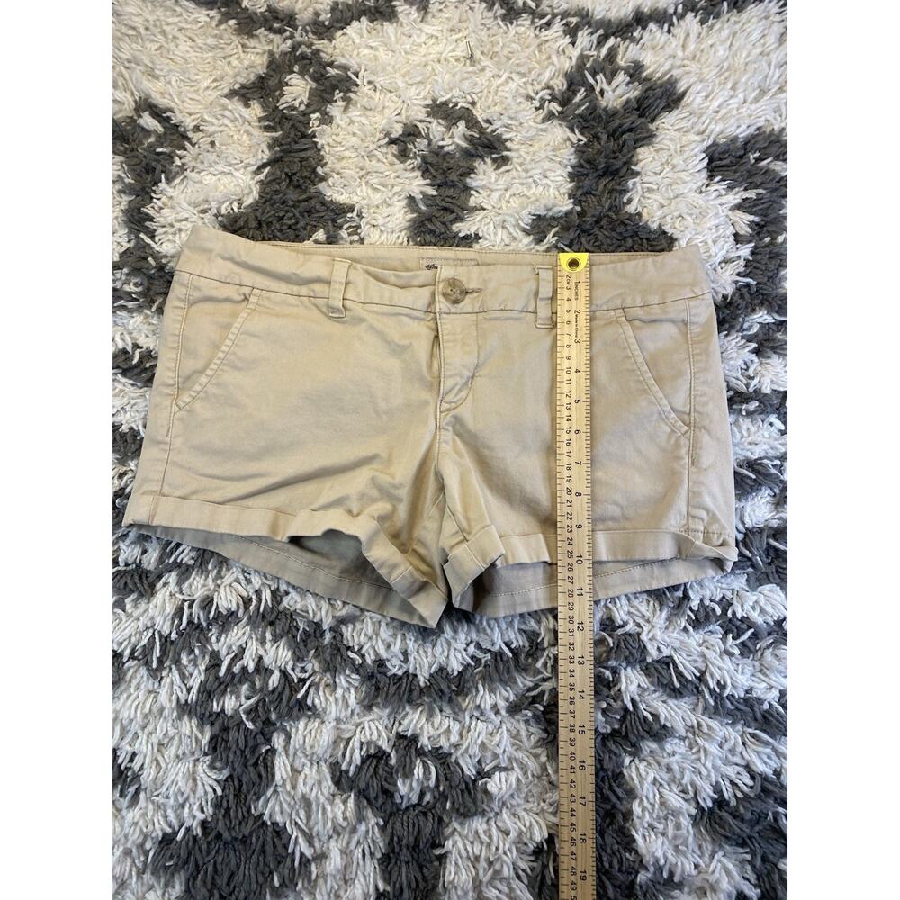 American Eagle Outfitters Chino Shorts Beige Cotton Stretch Pockets Size 8 - Picture 3 of 11